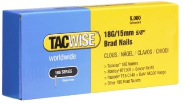 Tacwise 0394 Chiodi Brad Galvanizzati Tipo 18G / 15 mm, Confezione da 5000