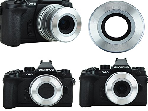 Automatischer Objektivdeckel silberfarben für Olympus M.ZUIKO DIGITAL ED 14-42mm f/3.5-5.6 EZ