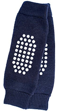 Hirsch Natur, Krabbelschoner, 100% Wolle (kbT) mit Stoppern (Marine)