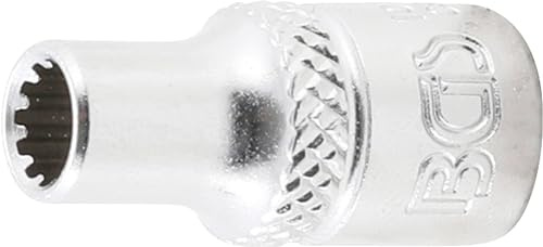 BGS 10105 | Steckschlüssel-Einsatz Gear Lock | SW 5 mm | Antrieb Innenvierkant 6,3 mm (1/4) | Chrom-Vanadium-Stahl | verchromt, matt | mit Rändelung