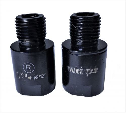 Classic Cycle Pedal Gewinde Adapter 1/2-9/16 schwarz