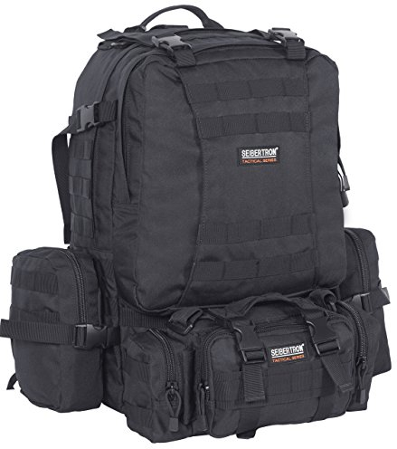 Seibertron Rucksack Backpack wasserdicht Tourenrucksack Wasserdichter Trekking-Rucksack aus 900D, 50 Liter (schwarz)