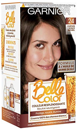 Garnier Belle Color – Coloración permanente castaño – 24 castaño oscuro natural – Lote de 2
