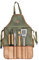 Esschert Design Grillschürze mit Grillbesteck, grün, 45.5 x 2.5 x 87.5, GT91