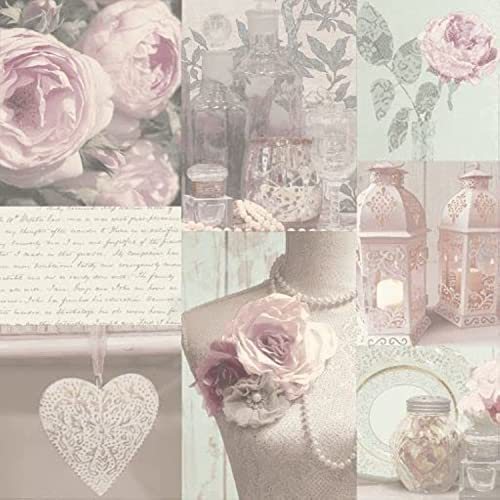 Arthouse, Charlotte Blush Wallpaper, Vintage Inspried Dusty Rose Pink
