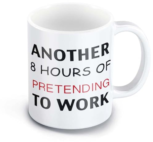 GrassVillage Another 8 Hours of Pretending to Work Mug - Funny Office Secret Santa Gift