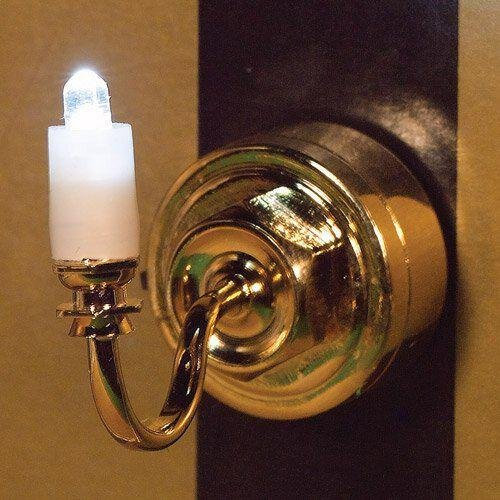 The Dolls House Emporium Battery-Powered Wall Light Candle 1/12 Scale
