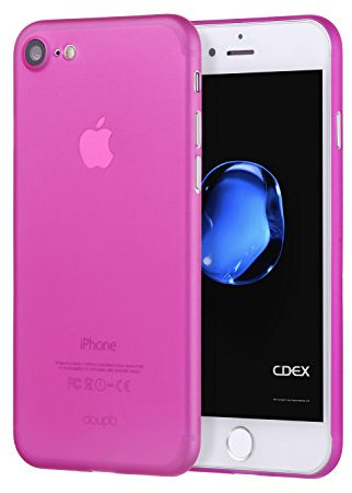 doupi UltraSlim Hülle kompatibel für iPhone SE (2022) / iPhone 8/7 (4,7 Zoll), Ultra Dünn Fein Matt Oberfläche Handyhülle Cover Bumper Schutz Schale Hard Case Design Schutzhülle, pink