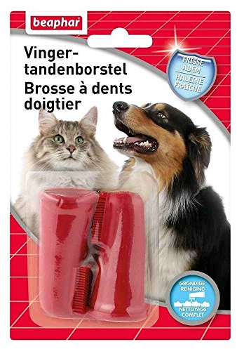 Beaphar - 2 cepillos de Dientes para Perros y Gatos - Suave y Flexible - Práctico y fácil de Usar - Limpieza Completa, precisa y eficaz - No daña Las encías