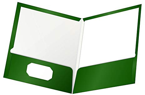 Oxford Laminierte Doppeltaschenmappe, Briefgröße, grün, für 100 Blatt, Box mit 25 Stück (51717)