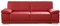 CAVADORE 2,5-Sitzer Sofa Corianne in hochwertigem Kunstleder und modernem Design / Mit verstellbaren Armlehnen / 191 x 80 x 99 / Rot