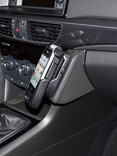 KUDA Handyhalterung passend für Mazda 6 ab 03/2012 bis 2015 - Telefonkonsole für Smartphones, Handy, Navi und mehr – Kunstlederkonsole, schwarz, 084465