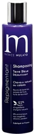 Mulato – Repigmentierungs-Shampoo, gegen Gelbstich, „terre bleue“, blond – Fassungsvermögen: 200 ml