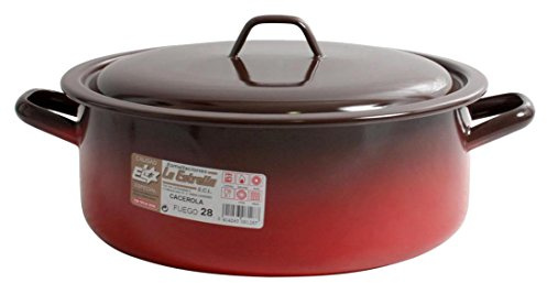 Esmaltaciones La Estrella Fuego - Cacerola esmaltada con Tapa, 28 cm, 6,3 L