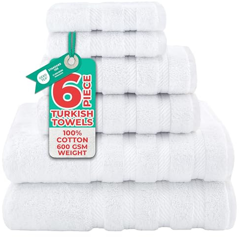 American Soft Linen 100% Cotton Luxury Turkish Towels, 6 Piece Towel Set