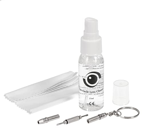 Complete Eyeglass Lens Cleaner Set | Cleans any Lens or Screen | Repair Tool Fixes Eyeglasses, Sunglasses and Watches | Includes Cleaning Solution, Repair Tool, and Premium Microfiber Towelette