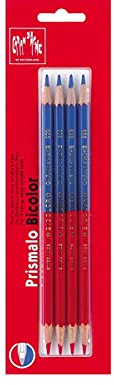 Caran d'Ache d´Ache Prismalo Farbstift Set 4tlg. Bicolor Blau-Rot Blister Verpackung Wasserlöslich Holz, Maße: ca. 14cm, 0999.304