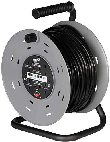 Deta SMJ CT Heavy Duty Drum Extension Lead, 4 Socket, 50 Metre, 13 Amp (CTH5013)
