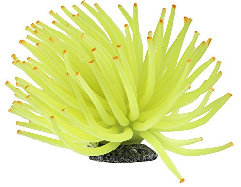 GloFish Yellow Anemone Ornament, Detailed Aquarium Ornament, Creates A Glowing Effect