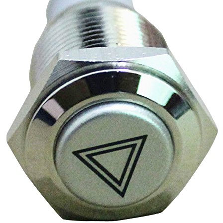Mintice 12V Rosso Luce Veicolo Auto Pericolo di Emergenza Avviso Simbolo Interruttore di Pulsante in Metallo Bilanciere Impermeabile On off 16mm