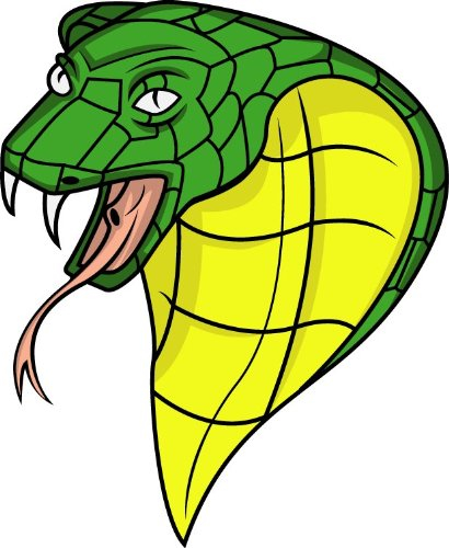 Angry Cobra Snake Cartoon Hochwertigen Auto-Autoaufkleber 10 x 12 cm