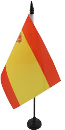 BANDERA de MESA de la RESTAURACIÓN BORBÓNICA EN ESPAÑA 1785-1931 21x14cm - BANDERINA de DESPACHO ESPAÑOLA ANTIGUA 14 x 21 cm - AZ FLAG