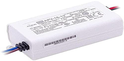 MeanWell, APV-16-12, LED-Trafo, Konstantspannung 15W 0-1,25A 12 V/DC nicht dimmbar, Überlastschutz