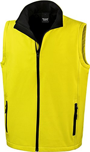 Result R232M Printable Softshell Bodywarmer - Yellow/Black, 2X-Large