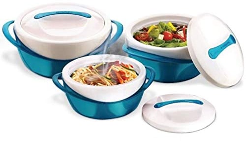 Pinnacle Thermoware, Juego de 3 cazuelas – Juego de cuencos grandes para sopa y ensalada – Cuenco aislado con tapa – Gran cuenco para vacaciones, cenas y fiestas – 2,6 qt. 1,25 qt. 0,6 qt.
