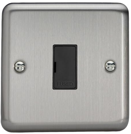 Varilight Unswitched Fused Spur - Value Matt Chrome With Black Insert, XS6UB