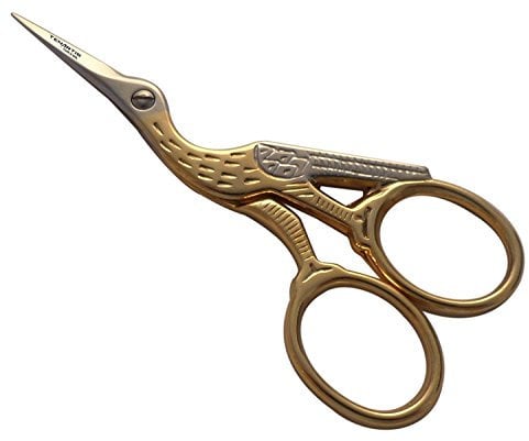 Tenartis 150 Storch Stickschere Vergoldet 9 cm-3,5 Profi-Qualität - Made in Italy