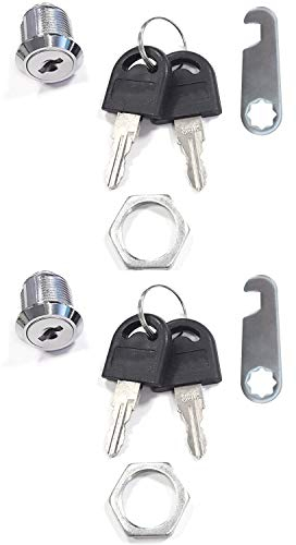 com-four® 2 Briefkastenschlösser, Möbel Schloss mit Schlüssel, 16 mm (02 Stück - 16 mm V1)