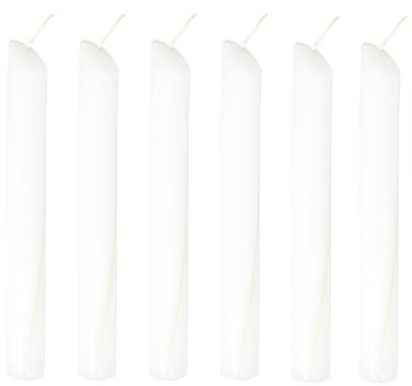 Funny Guy Mugs Solid Color Drip Candle with 30 Minutes Operating Time, Unscented Dripping Candles for Wine Bottles, Decor for Wedding, Event & Party, Pack of 6, White