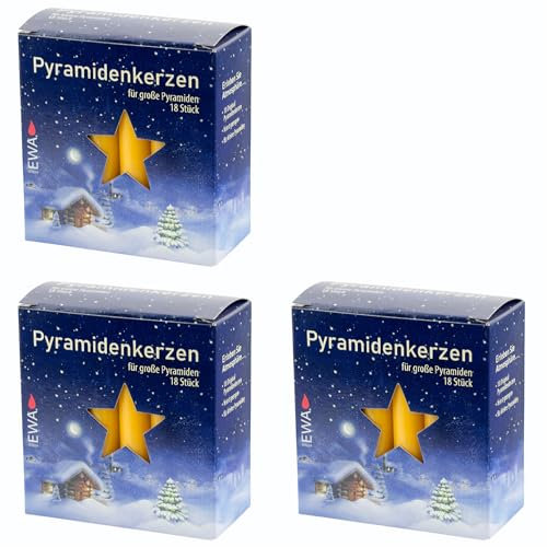 Ewa-Jeka Pyramidenkerzen 54 Stück natur 17x100 mm (3 Pack a 18 Stück) – MEGAPACK