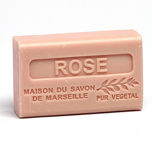 Maison du Savon de Marseille - French Soap made with Organic Shea Butter - Rose Fragrance - 125 Gram Bar