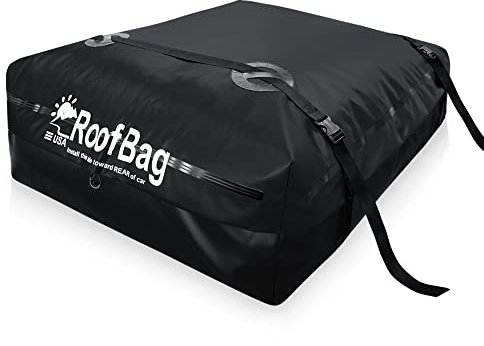 RoofBag Rooftop Cargo Bag passend für mittelgroße und große Autos mit oder ohne Dachträger Original Dachtasche Made in USA ist vollständig wasserdicht und inklusive Zubehör