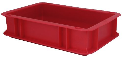 8er-Set Transportkasten / Lagerbehälter, Euro-Stapel- u. Lagerbox, 30x20x7,5 cm (LxBxH), Farbe rot, extrem stabil, Wände/Boden geschlossen
