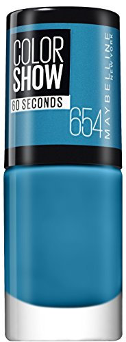 Maybelline New York Make-Up Nailpolish Color Show Nagellack Superpower Blue/Ultra glänzender Farblack in strahlendem Blau, 1 x 7 ml