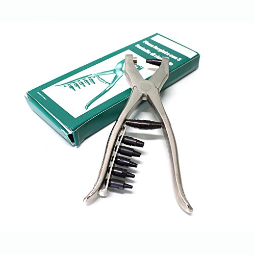 Pinza fustellatrice forgiata per forare cinture, pellami e altri tipi di tessuti.