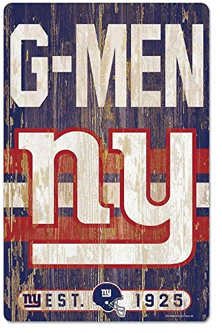 WinCraft 11x17 Wood Sign New York Giants Schild 28 x 43 cm Holzspruch, Teamfarbe, Einheitsgröße