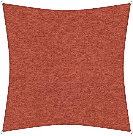 sunprotect 83213 Professional Sonnensegel, 3 x 3 m, Quadrat, Wind- & wasserdurchlässig, rot