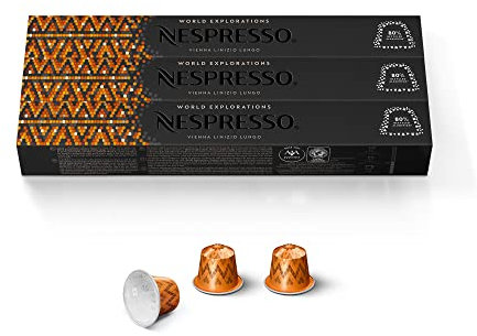 Nespresso Original Vienna Lungo Lot de 30 capsules de café, torréfaction moyenne