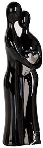 Casablanca - Skulptur, Figur, Dekofigur - umschlungendes Paar - Farbe: Schwarz - Keramik - Höhe: 39 cm