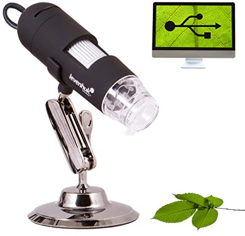 Microscopio Digital Portátil USB Levenhuk DTX 30 (20–230x), Compatible con Windows y Mac OS
