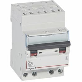 407917 Disjoncteur tétrapolaire 32A - 4P Courbe C - 6/10kA - Automatique et vis - Legrand DX3