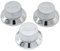 Musiclily Metric Strat Knobs 1 Volume 2 Tone Control Knobs Set for Import Squier Strat Style Electric Guitar, Chrome