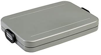 Mepal - Lunchbox Take A Break flach - Ideale Brotdose für Laptoptasche oder Rucksack - Flach geformte Essensbox für 2 Sandwiches oder 4 Scheiben Brot - 800 ml - Silver
