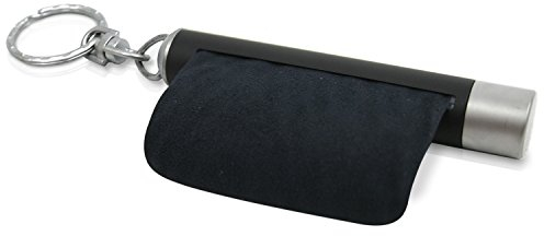 achilles OptoStick, Schlüsselanhänger mit integriertem Mikrofasertuch, Mikrofaser Brillenputztuch, Reinigungstücher, schwarz