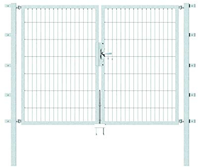 Alberts 647841 Doppeltor Flexo mit Zubehör | verschiedene Breiten und Höhen | feuerverzinkt | Breite 200 cm | Höhe 140 cm