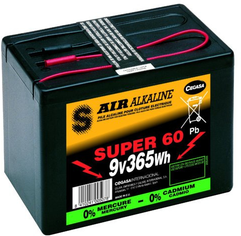 CEGASA Pila SUPER60 9V 55AH, Negro, Estandar